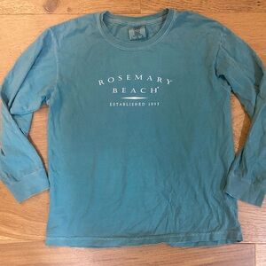 Rosemary Beach Kids Long Sleeve Comfort Colors Green Shirt kids L VGUC